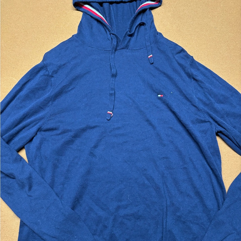 Tommy Hilfiger Navy Sweater with Red and White Accents